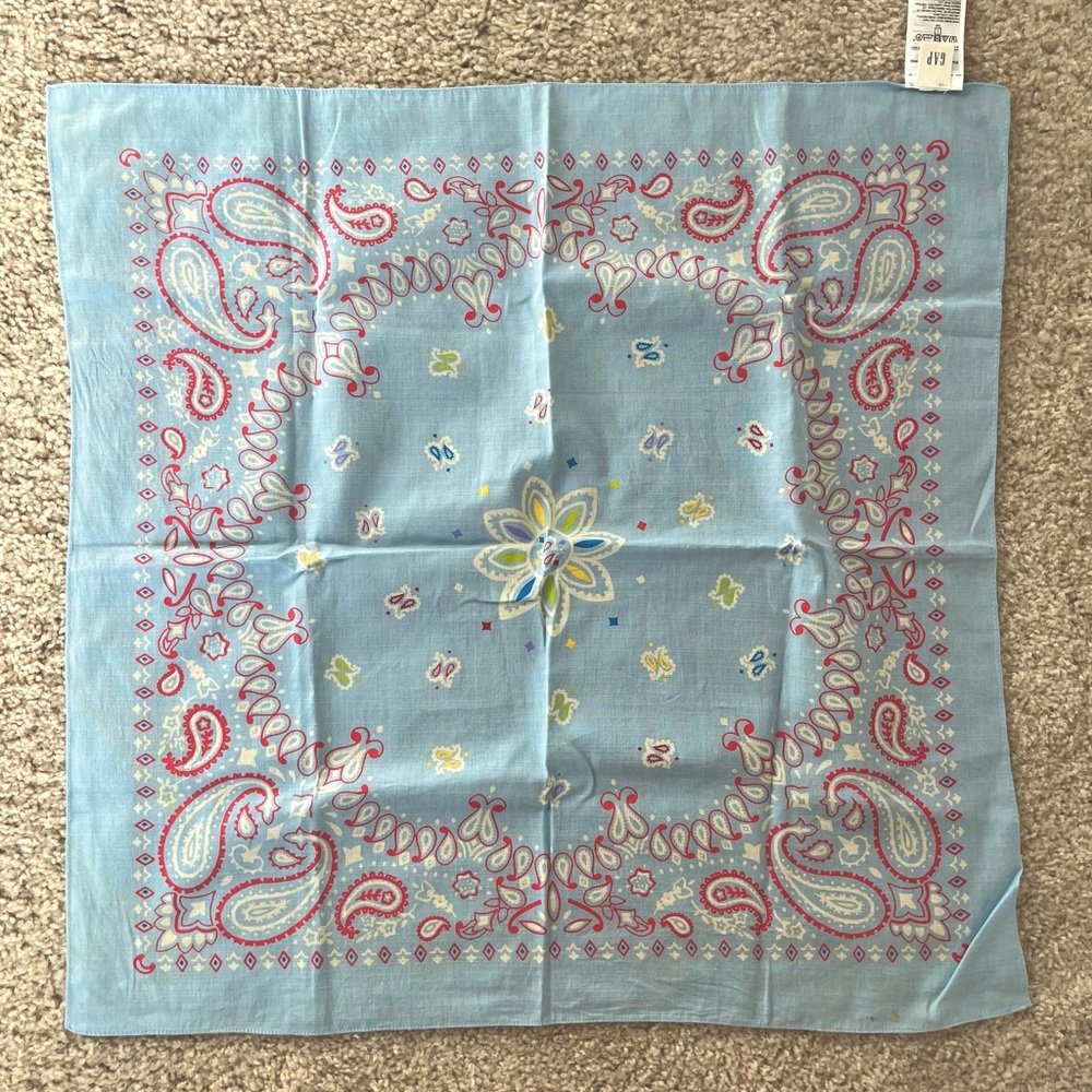GAP RARE Baby Blue Colorful Paisley Bandana